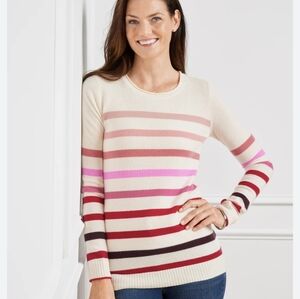 Talbots 100% Striped Crewneck Sweater SZ.M NWT